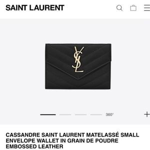 New in Box YSL Wallet Cassandre Leather Black